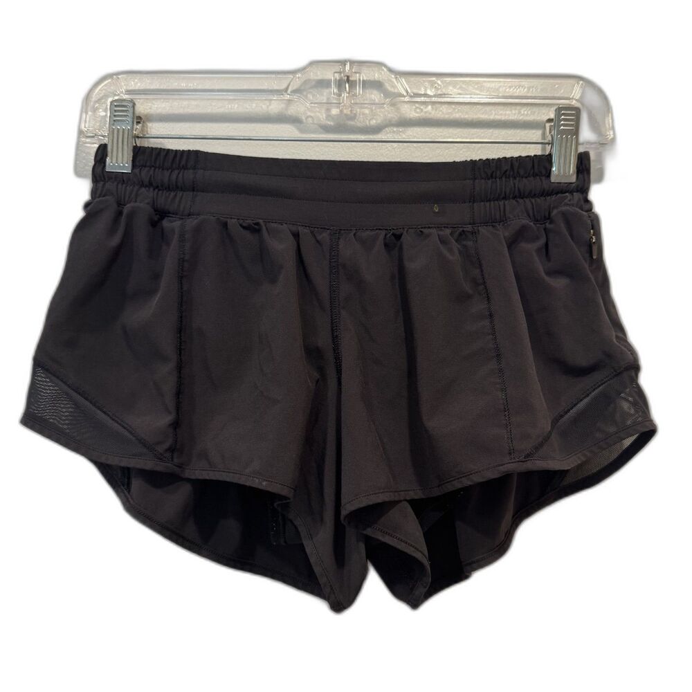 Lululemon Hotty Hot Short II Lined Running Workout Athletic Black Women Size 6